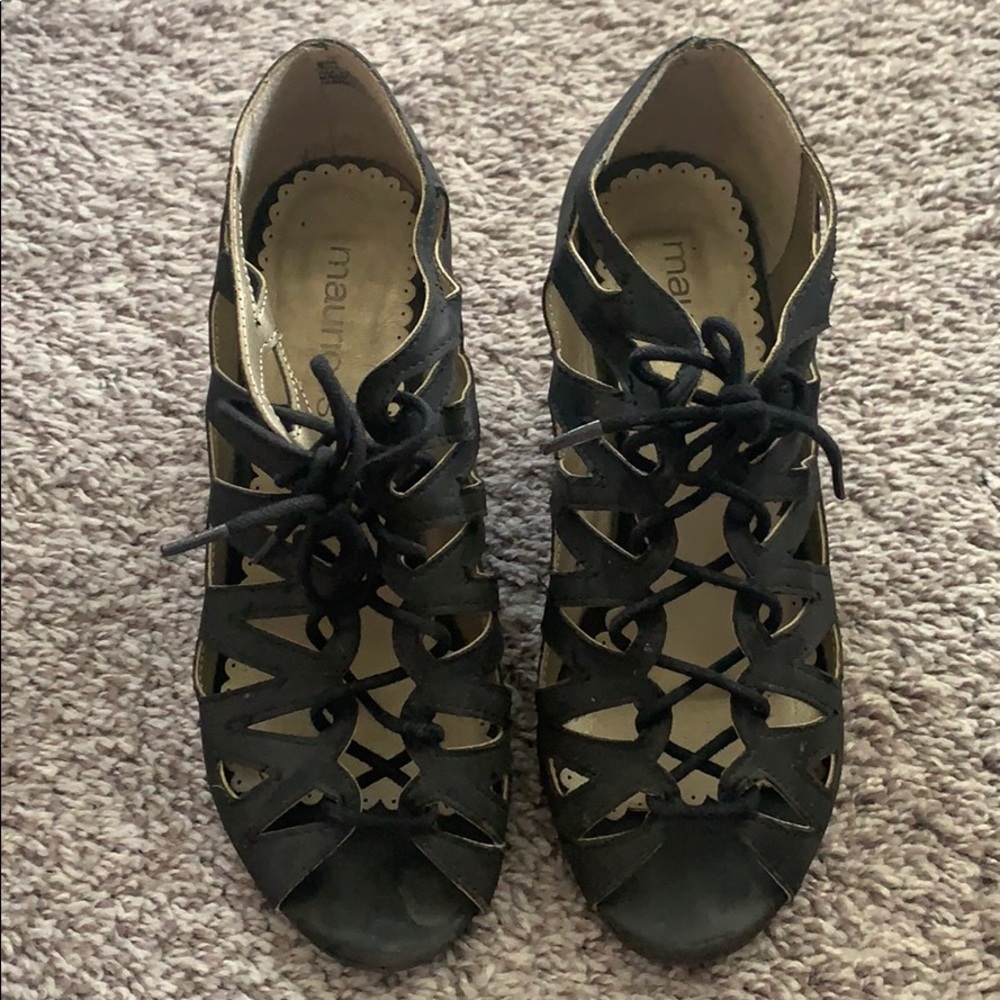 Black Wedge Sandals